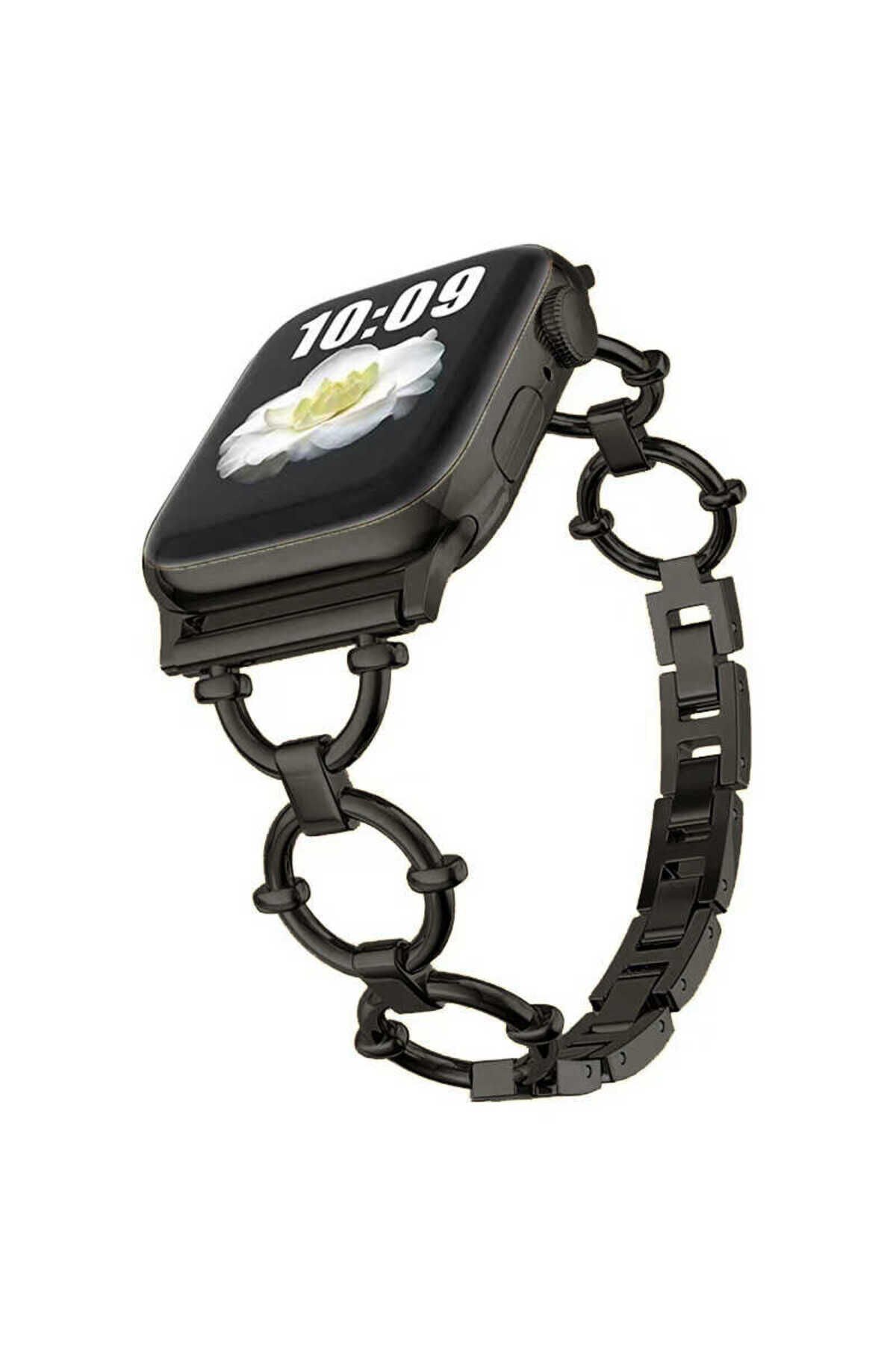 Watch 7 41mm Uyumlu KRD-56 Metal BSAY Kordon-Siyah