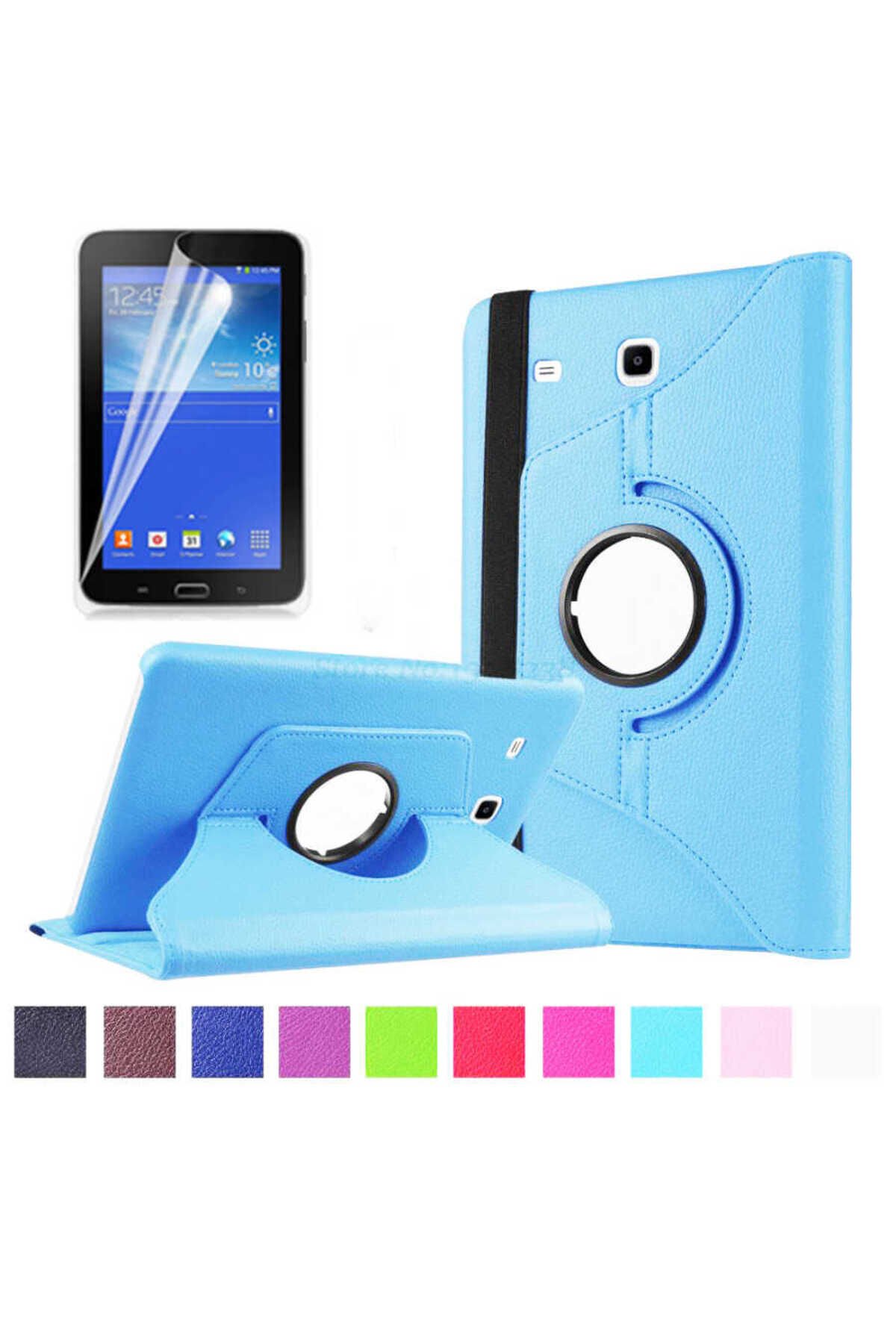 Galaxy Tab 3 Lite 7.0 T110 Uyumlu BSAY Dönebilen Standlı Kılıf-Mavi