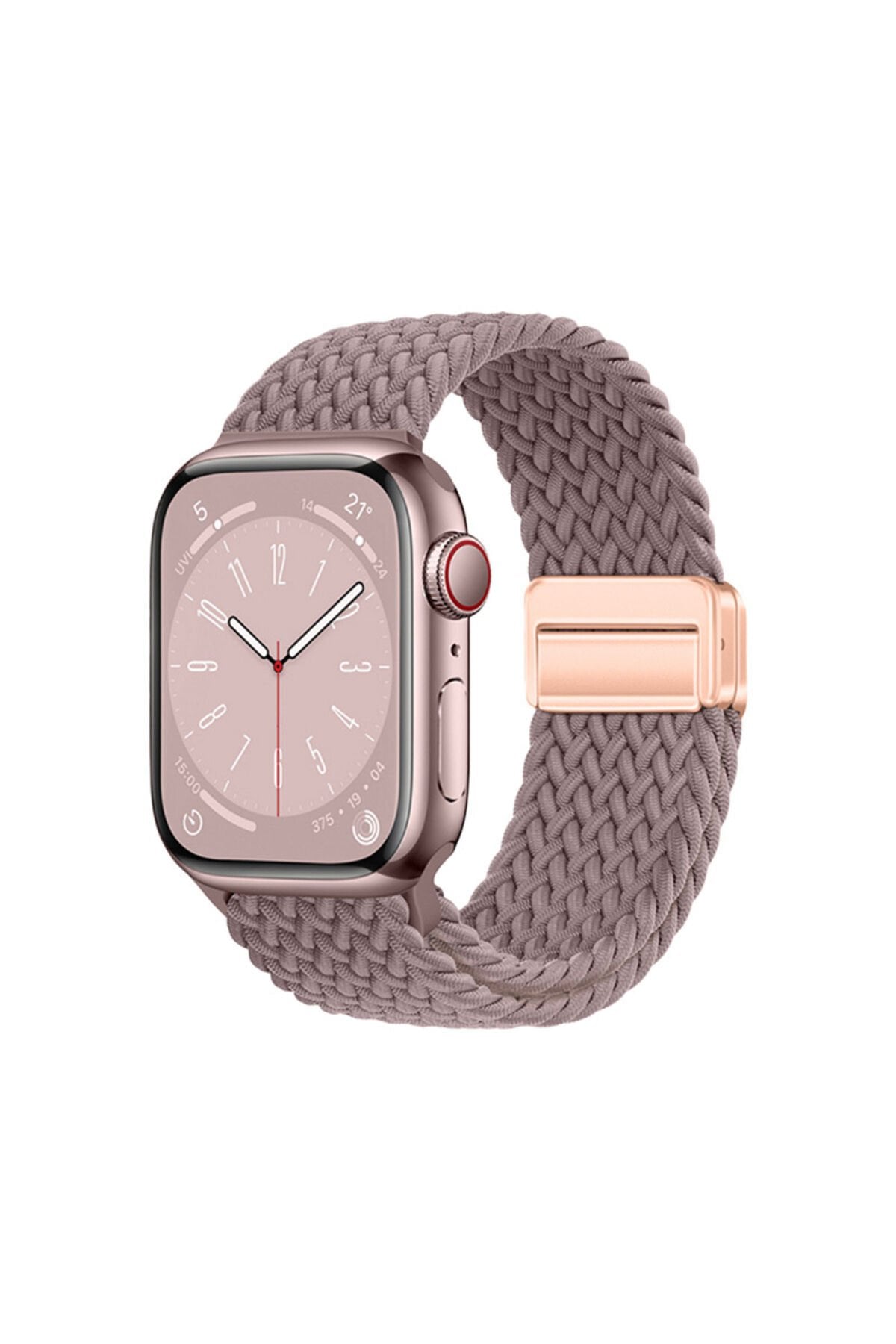 Watch 44mm EFFX KRD-134 Örgü Tasarımlı Hasır Kordon Strap Kayış - Mor Mor