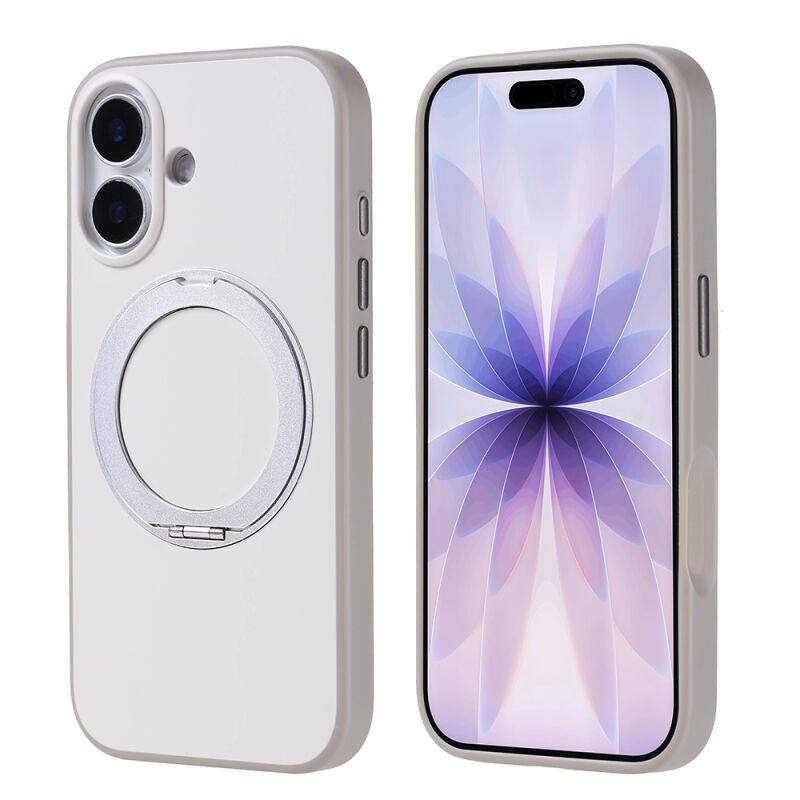 iPhone 17 Kılıf M-Safe Şarj Özellikli Standlı Zore Proton Silikon Kılıf Lacivert