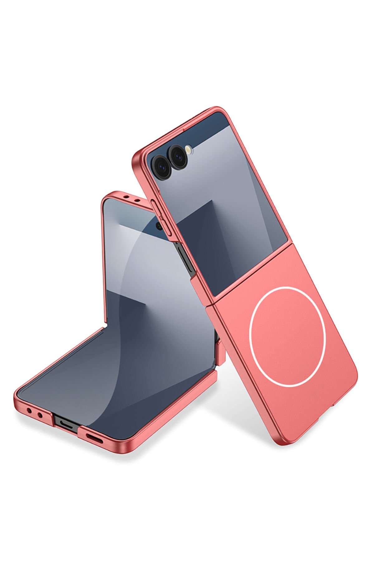 Galaxy Z Flip 7 Kılıf Wireless Şarj Özellikli Kıpta M-safe Kapak - Rose Gold Altın