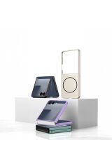 Galaxy Z Flip 7 Kılıf Wireless Şarj Özellikli Kıpta M-safe Kapak - Rose Gold Altın