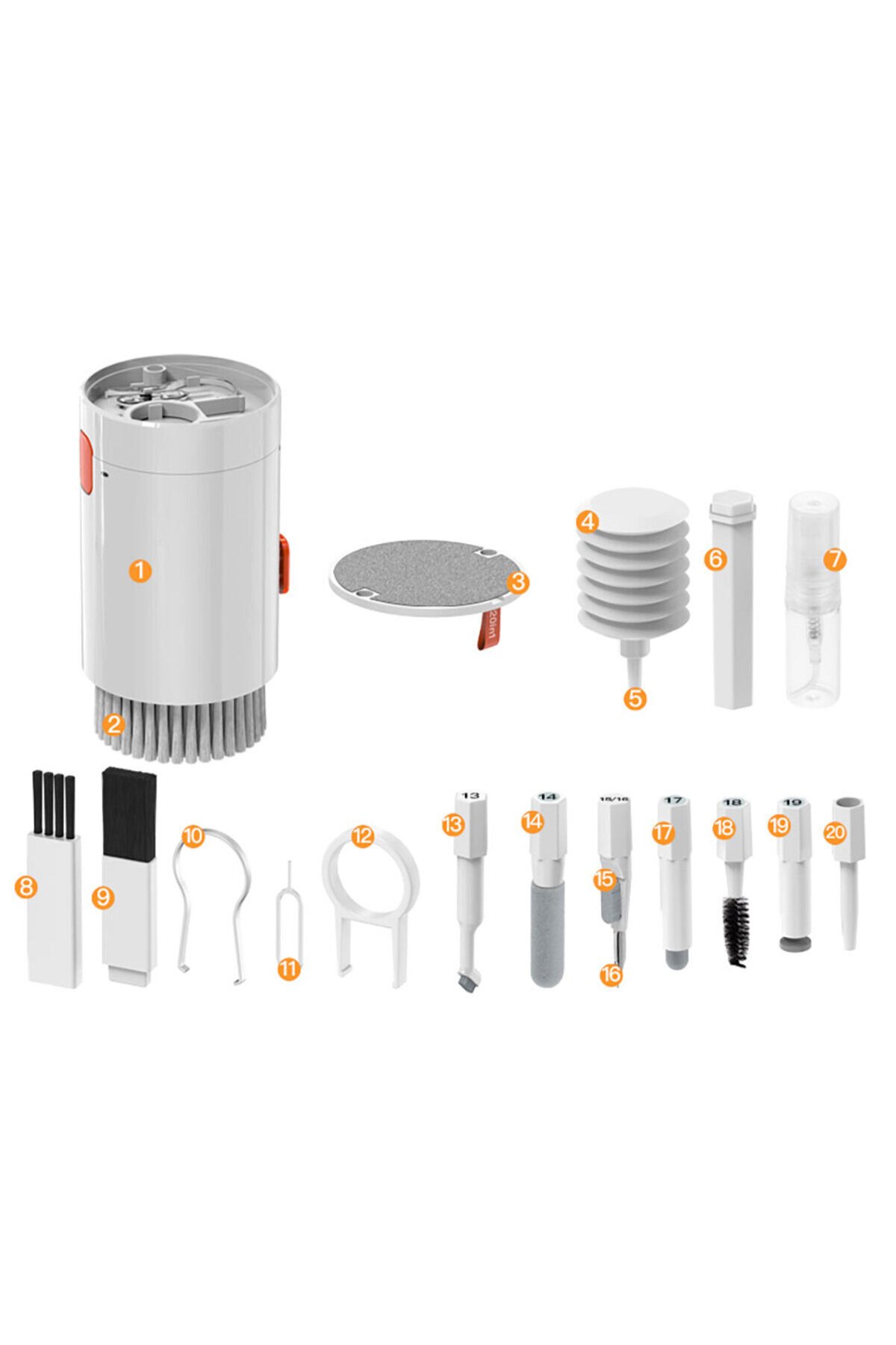 GZST Q20 20 in 1 Çok Fonksiyonlu Elektronik Cihaz Temizleme Kiti Beyaz