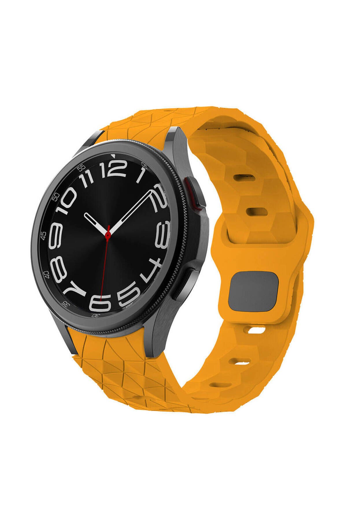 Galaxy Watch 6 40mm BSAY KRD-116 20mm Futbol Desenli Spor Tasarımlı Silikon Kordon-Sarı Sarı