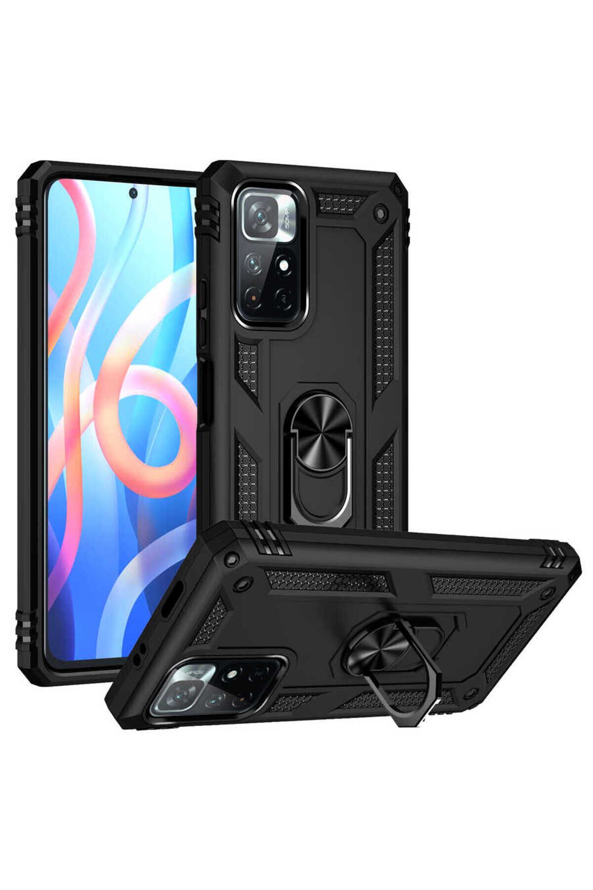 Poco M4 Pro 5G Kılıf NXAR Vega Kapak - Siyah Siyah