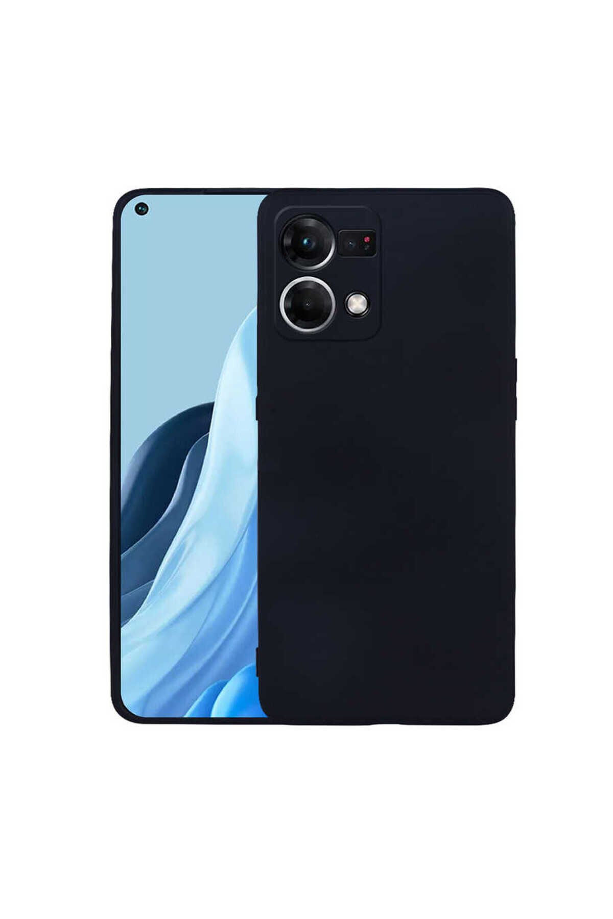 Reno 7 4G Kılıf BSAY Premier Silikon Kapak - Gold Siyah