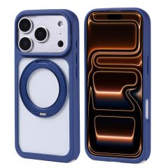 iPhone 17 Pro Max Kılıf M-Safe Şarj Özellikli Standlı Zore Piza Silikon Kılıf