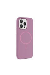 iPhone 15 Pro Max Kılıf M-Safe Şarj Özellikli Metal Kamera Çerçeveli BSAY Edi Silikon Kapak - Rose G Altın