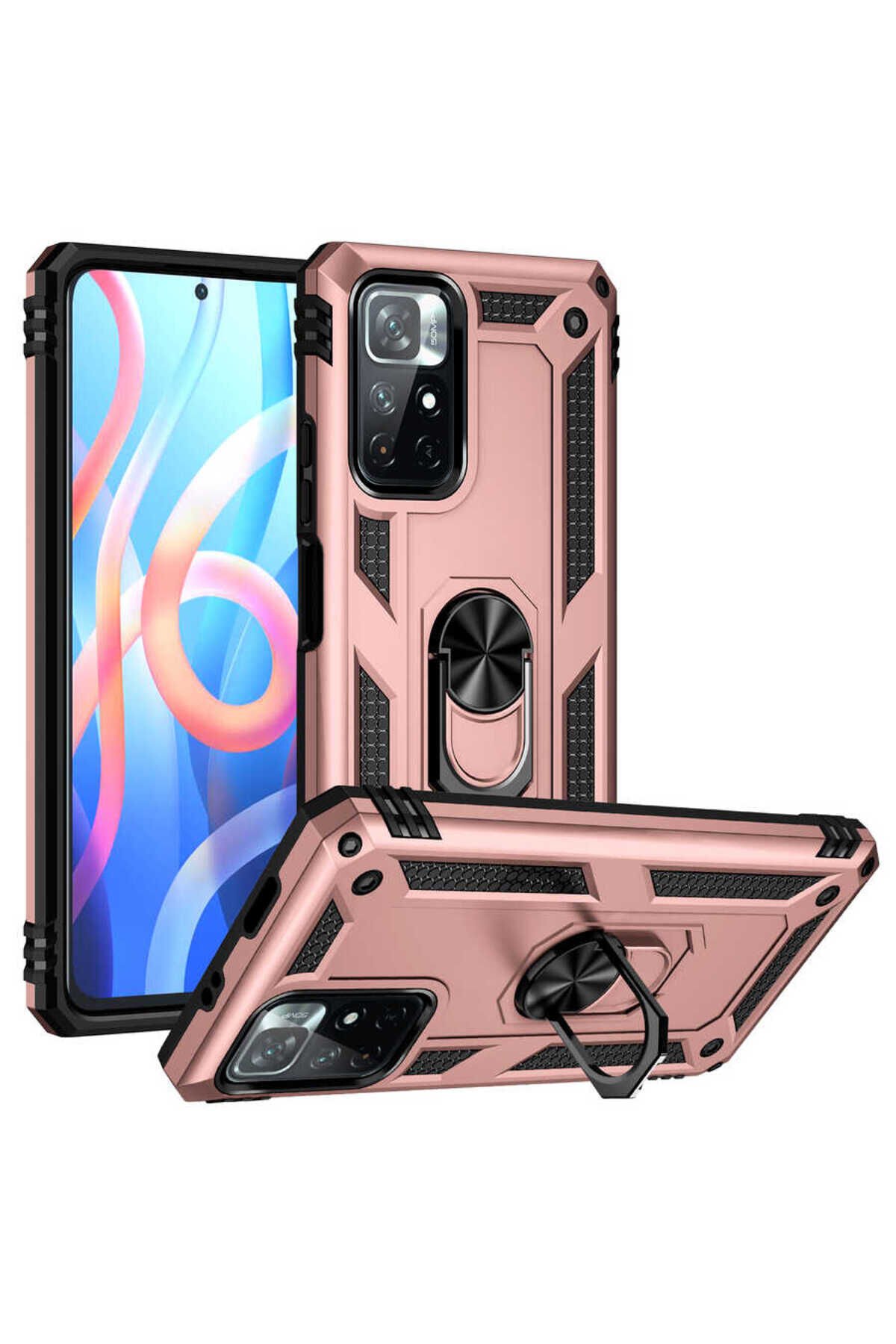 Poco M4 Pro 5G Kılıf NXAR Vega Kapak - Siyah Rose Gold