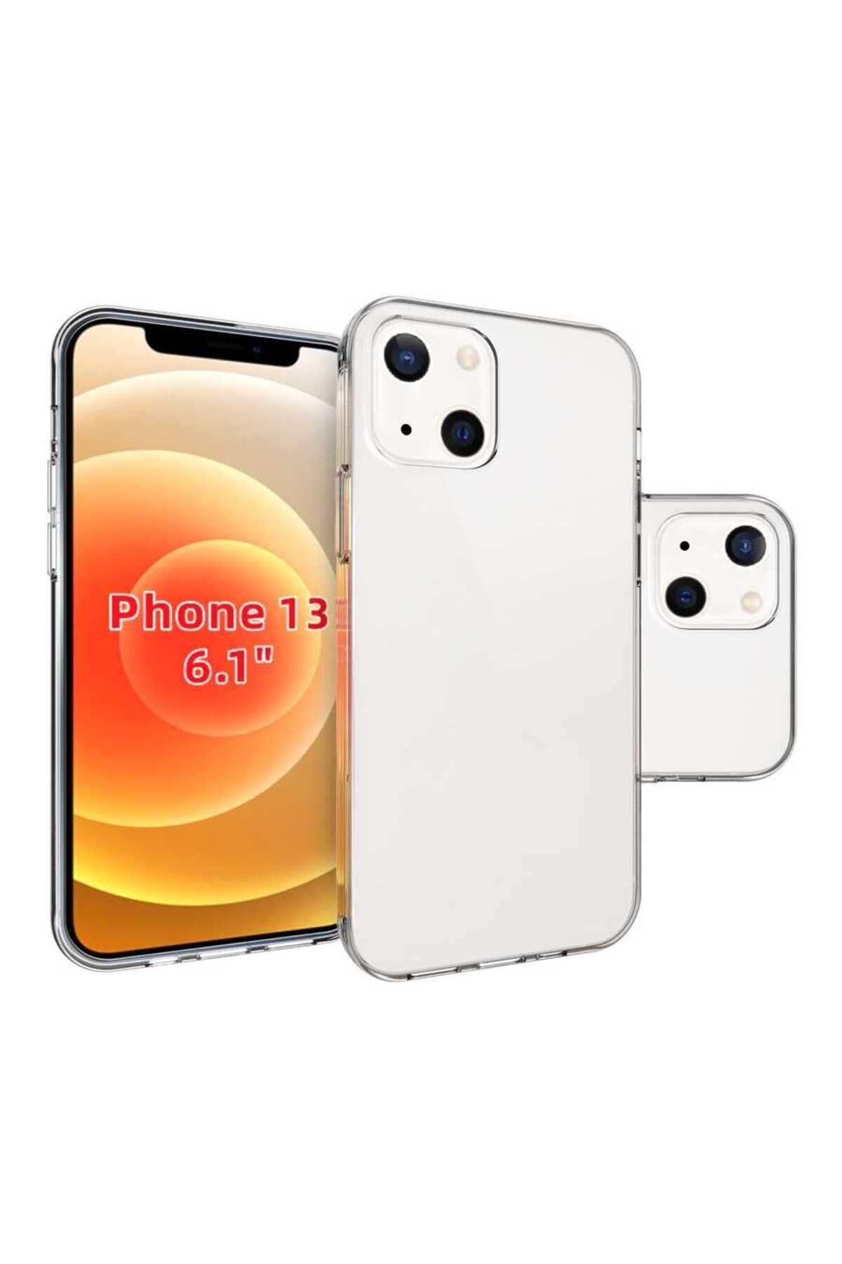 iPhone 13 Uyumlu BSAY Süper Silikon Kılıf-Renksiz Renksiz