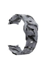 Galaxy Watch 5 Pro 45mm BSAY KRD-116 20mm Futbol Desenli Spor Tasarımlı Silikon Kordon-Beyaz Beyaz