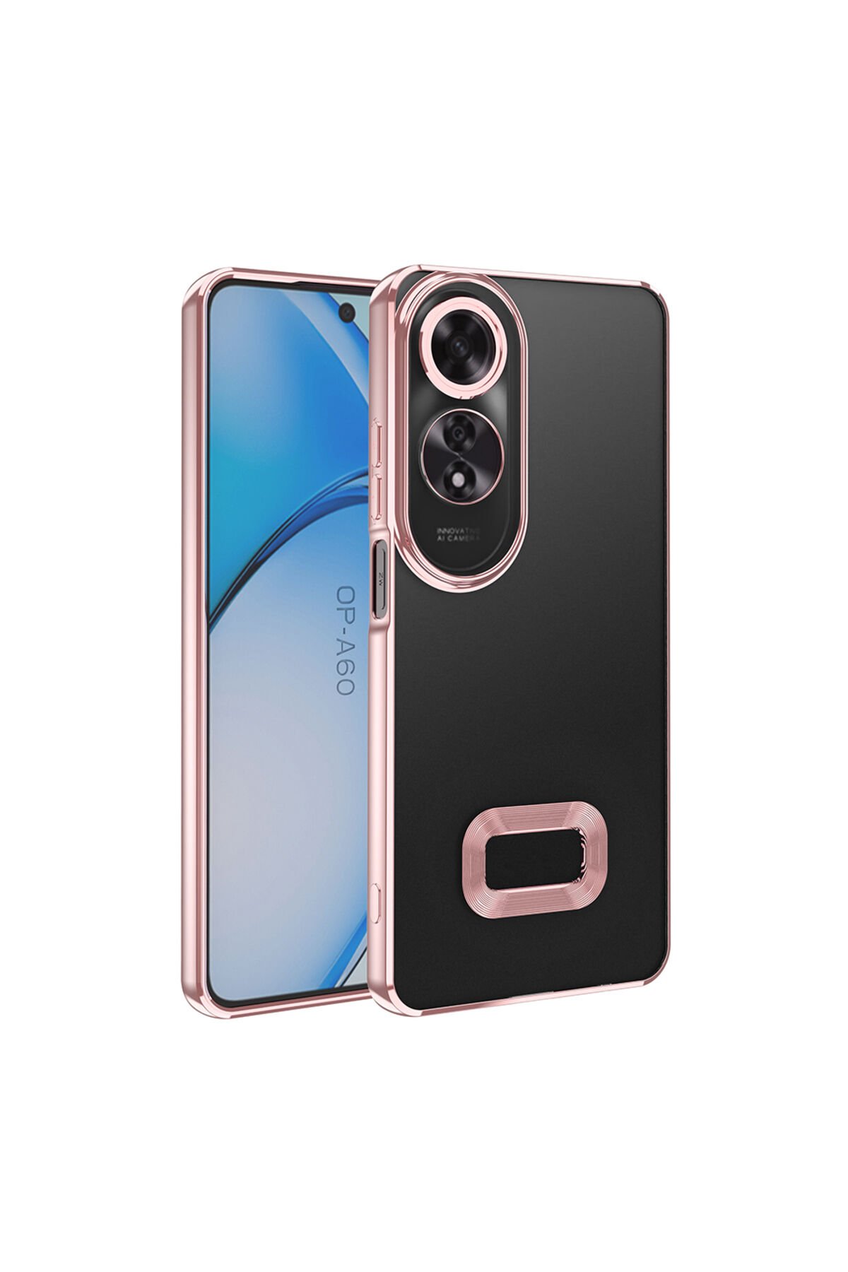 A60 Kılıf Kamera Korumalı Logo Gösteren EFR Omega Kapak - Gümüş Gümüş