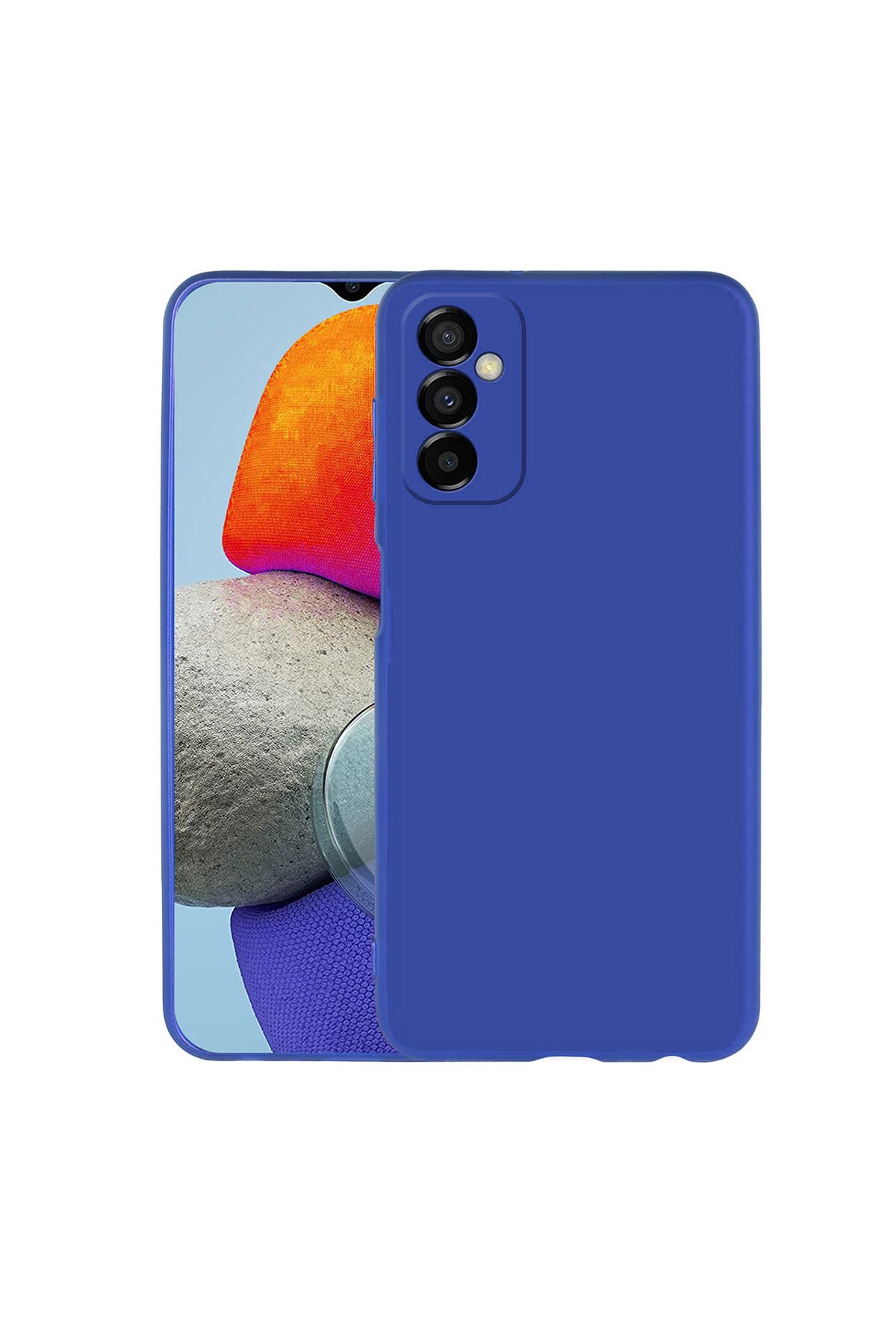 Galaxy M23 Kılıf BSAY Premier Silikon Kapak - Rose Gold Saks Mavi