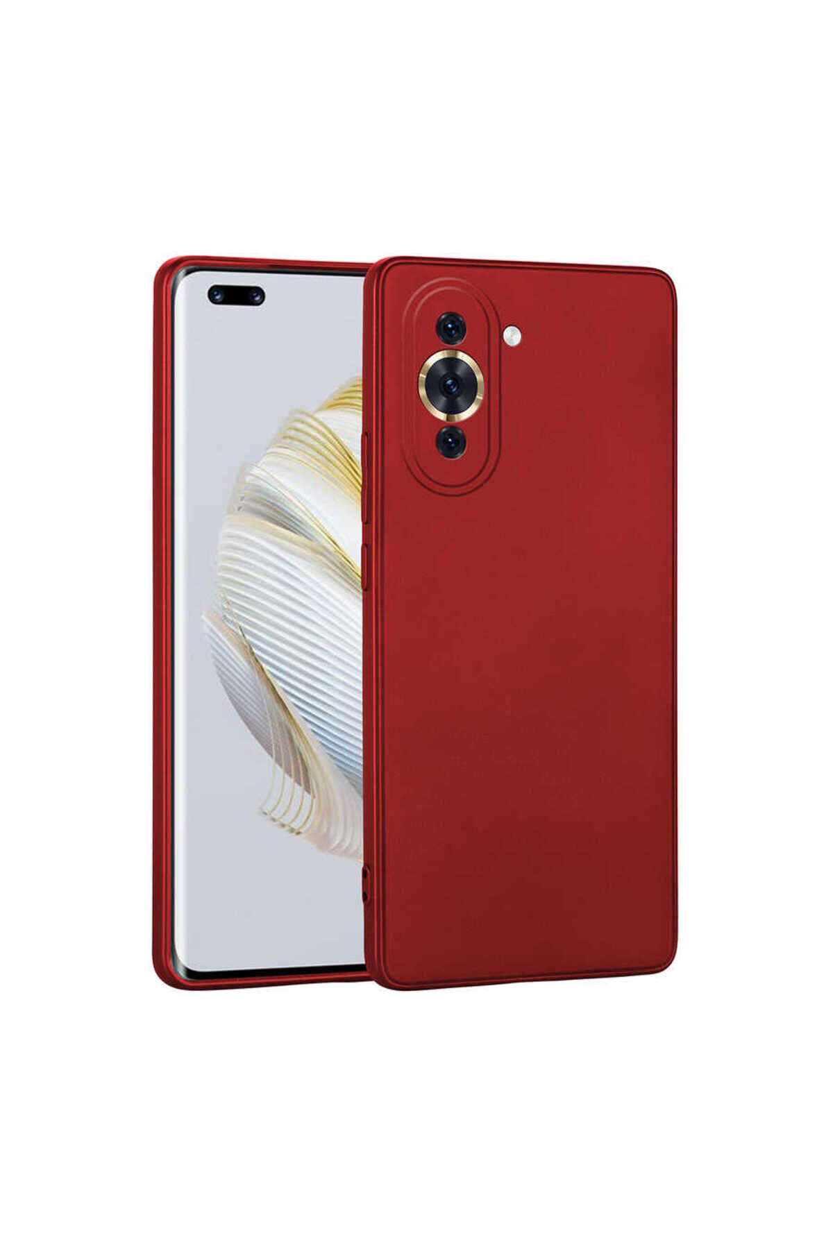 Huawei Nova 10 Pro Kılıf BSAY Premier Silikon Kapak - Gold Kırmızı