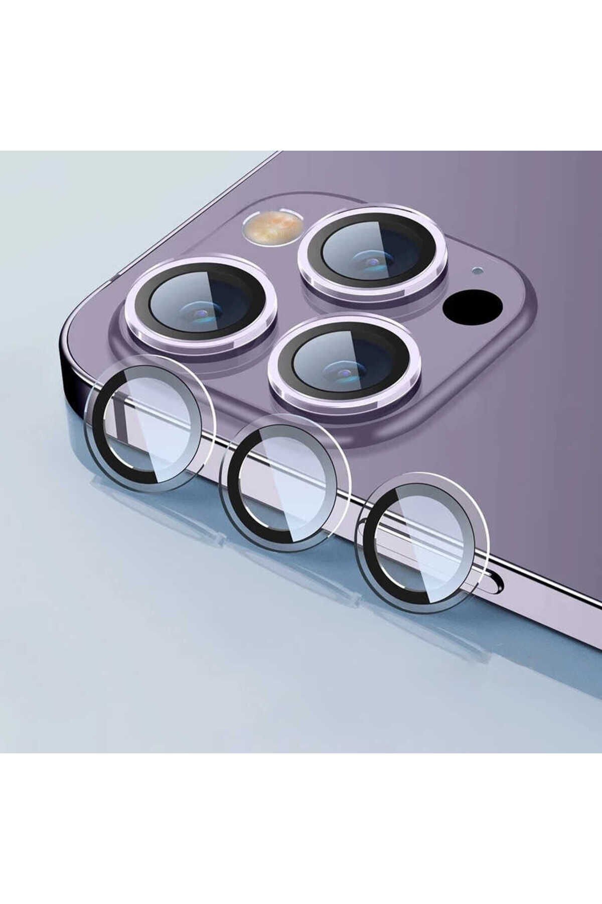 iPhone 14 Pro Max Uyumlu BSAY CL-07 Kamera Koruyucu-Gümüş Renksiz