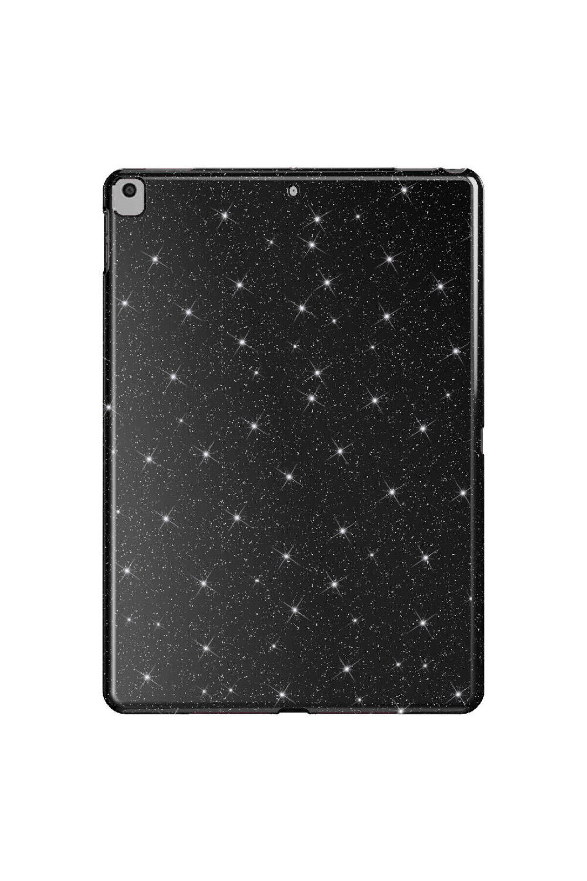 iPad 10.2 2021 (9.Nesil) Simli Parlak Görünümlü Uyumlu GZST Tablet Koton Kılıf-Siyah Siyah