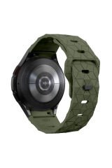 Galaxy Watch 5 Pro 45mm BSAY KRD-116 20mm Futbol Desenli Spor Tasarımlı Silikon Kordon-Beyaz Sarı