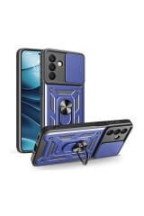 Galaxy A17 Kılıf Magnetik Standlı Kamera Korumalı Zore Sürgülü Vega Kapak - Siyah Siyah