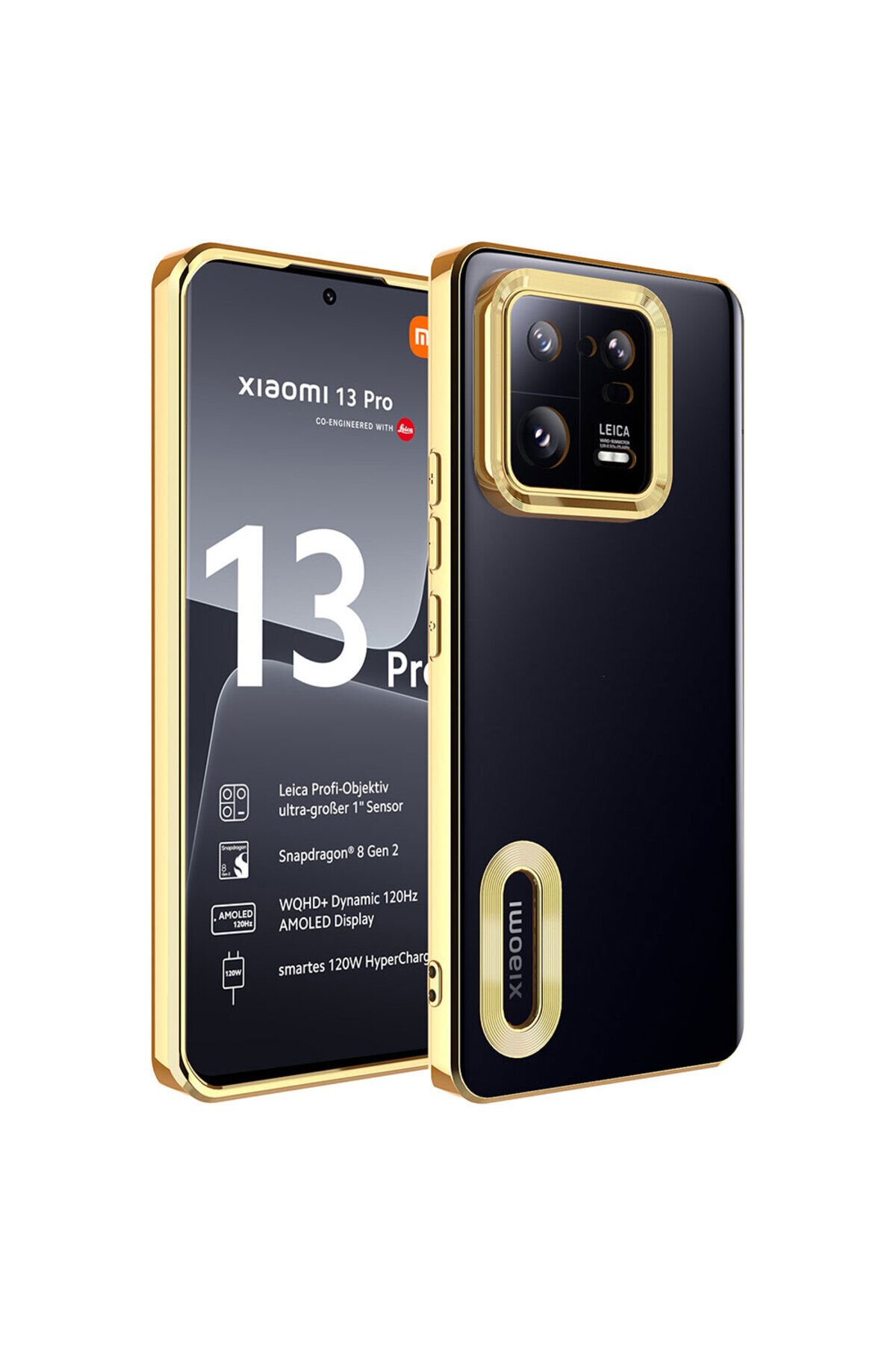 Mi 13 Pro Kılıf Kamera Korumalı Logo Gösteren BSAY Omega Kapak - Mavi Gold