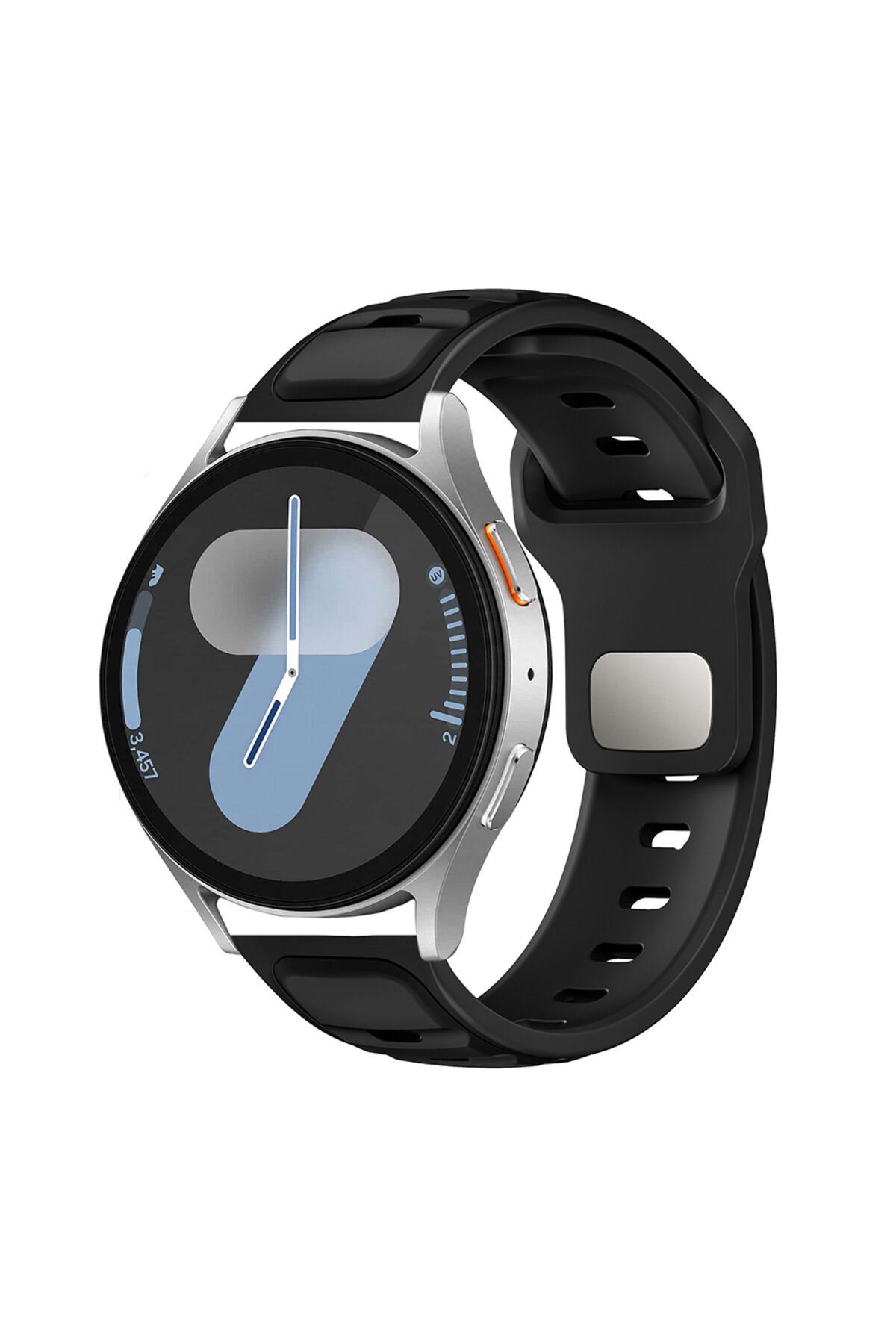 Huawei Honor Magic 2 46mm BSAY KRD-135 22mm Silikon Kordon Strap Kayış - Gri-Siyah Siyah