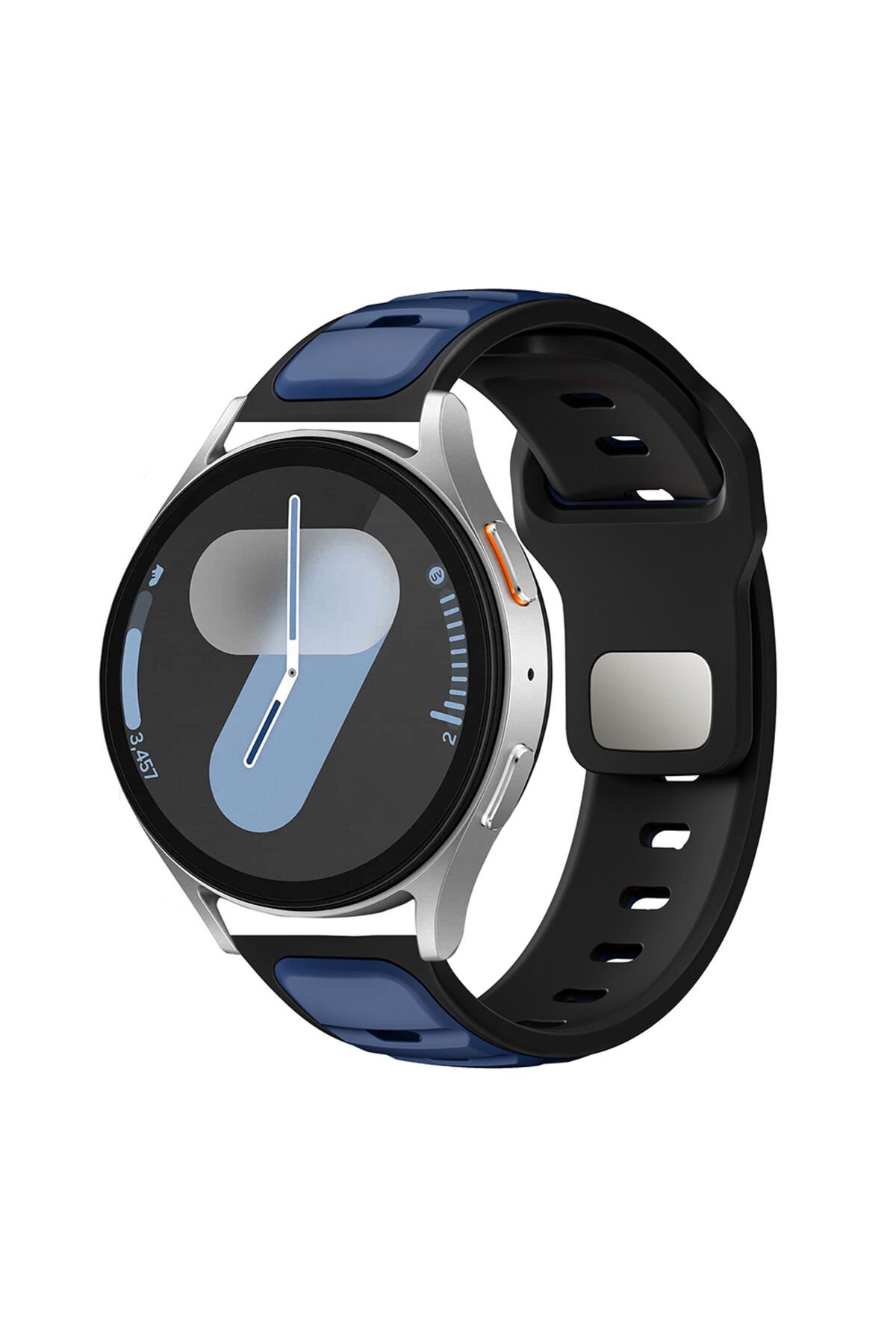 Huawei GT2 46mm BSAY KRD-135 22mm Silikon Kordon Strap Kayış - Gümüş-Siyah Siyah