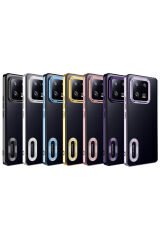 Mi 13 Pro Kılıf Kamera Korumalı Logo Gösteren BSAY Omega Kapak - Mavi Rose Gold