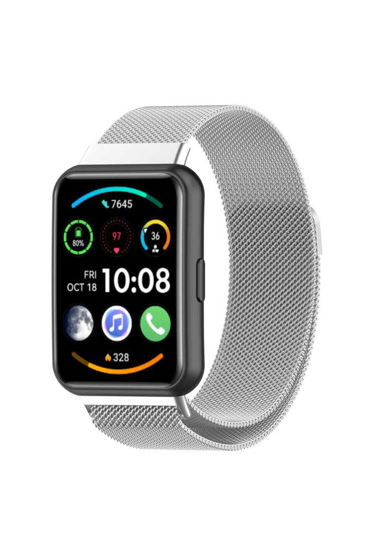 Huawei Watch Fit 2 Uyumlu KRD-01 Metal BSAY Kordon-Gümüş Gümüş