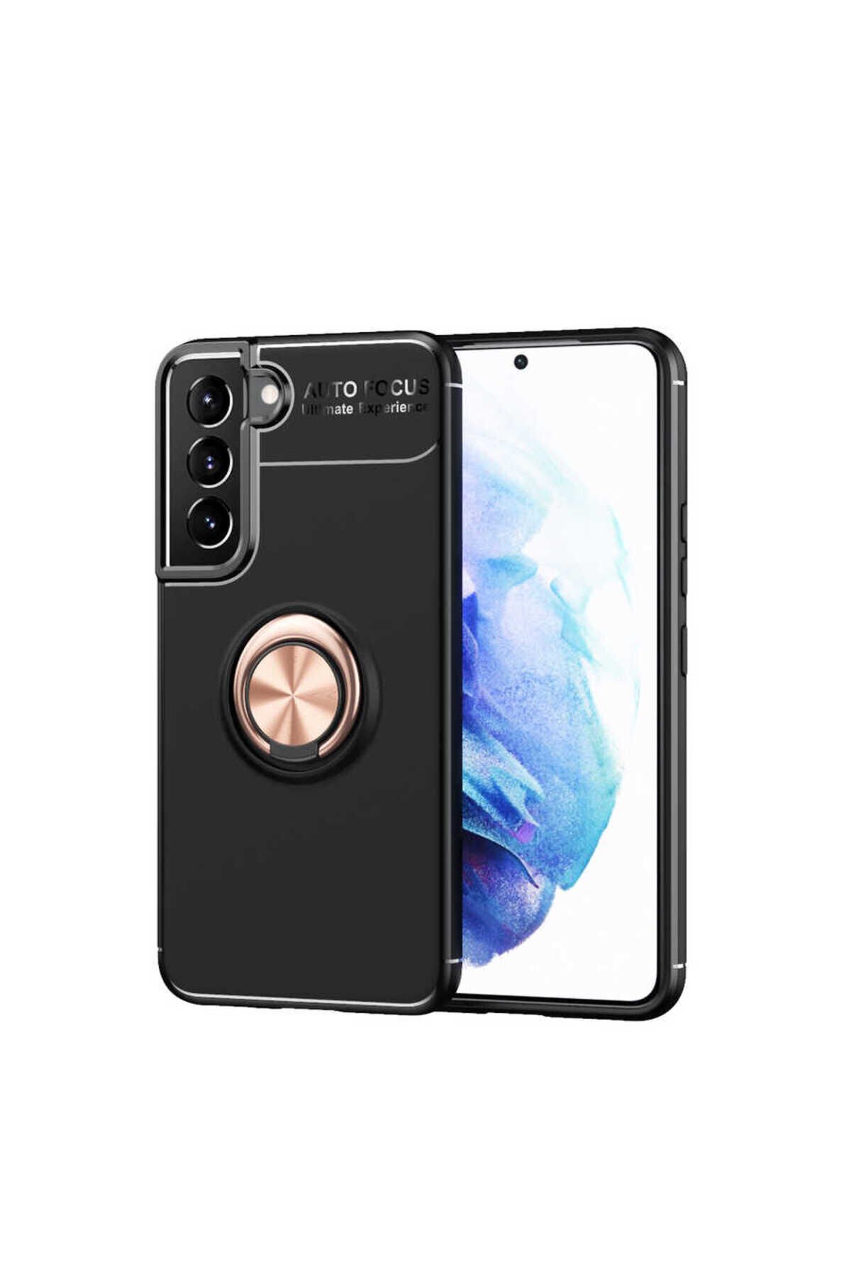 Galaxy S22 Plus Kılıf BSAY Ravel Silikon Kapak - Siyah-Rose Gold Siyah-Rose Gold