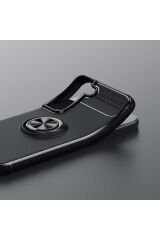 Galaxy S22 Plus Kılıf BSAY Ravel Silikon Kapak - Siyah-Rose Gold Kırmızı