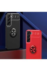 Galaxy S22 Plus Kılıf BSAY Ravel Silikon Kapak - Siyah-Rose Gold Kırmızı