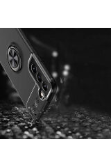 Galaxy S22 Plus Kılıf BSAY Ravel Silikon Kapak - Siyah-Rose Gold Kırmızı