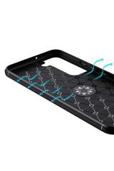 Galaxy S22 Plus Kılıf BSAY Ravel Silikon Kapak - Siyah-Rose Gold Kırmızı