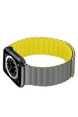 Watch 42mm Uyumlu KRD-52 BSAY Kordon-Gri-Sarı