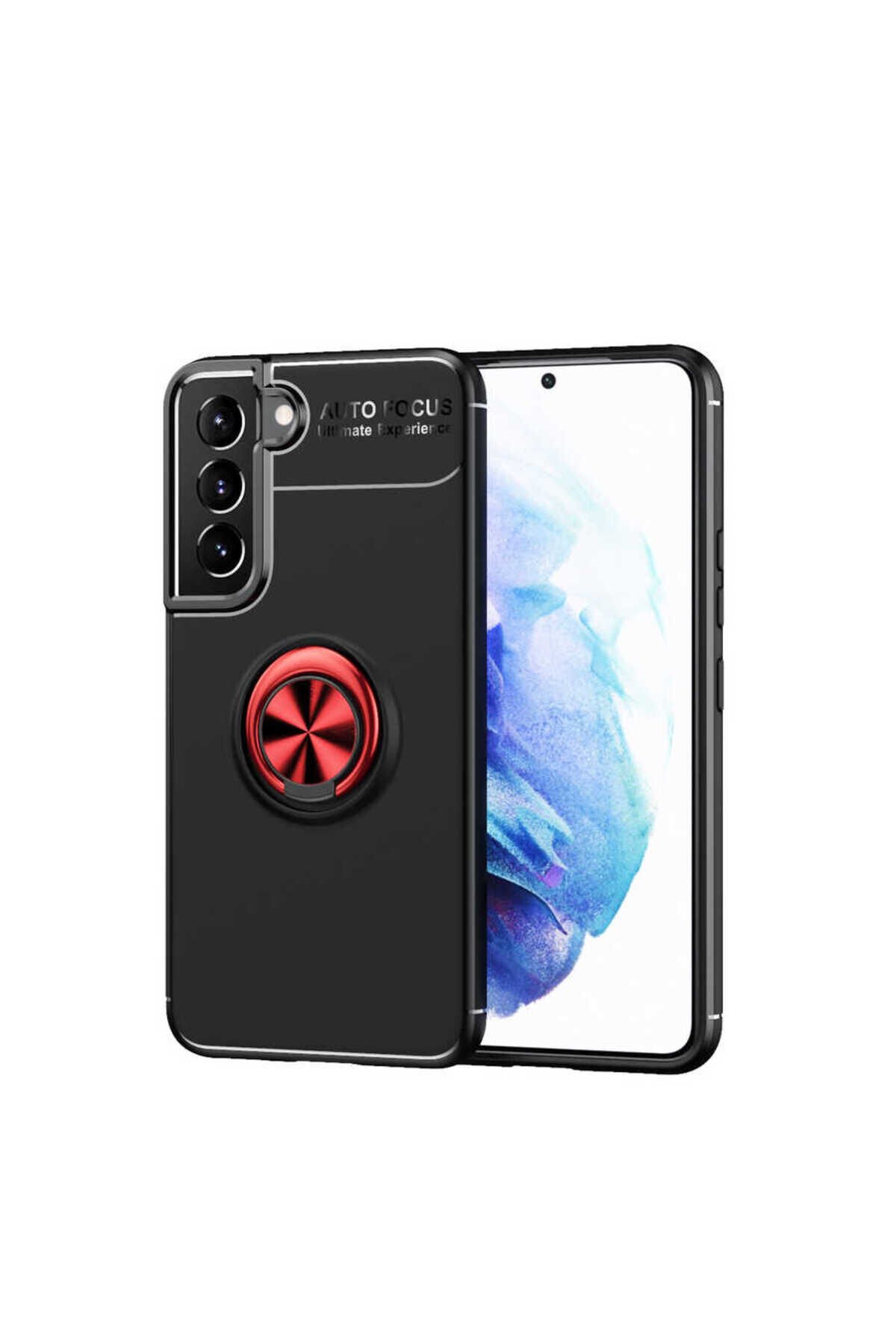 Galaxy S22 Plus Kılıf BSAY Ravel Silikon Kapak - Siyah-Rose Gold Siyah-Kırmızı