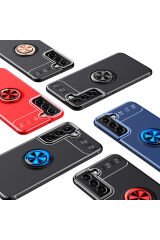 Galaxy S22 Plus Kılıf BSAY Ravel Silikon Kapak - Siyah-Rose Gold Siyah-Kırmızı