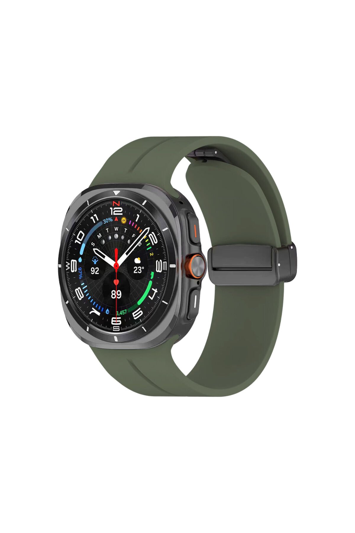 Galaxy Watch 8 44mm KRD-84 22mm Silikon Kordon - Koyu Yeşil