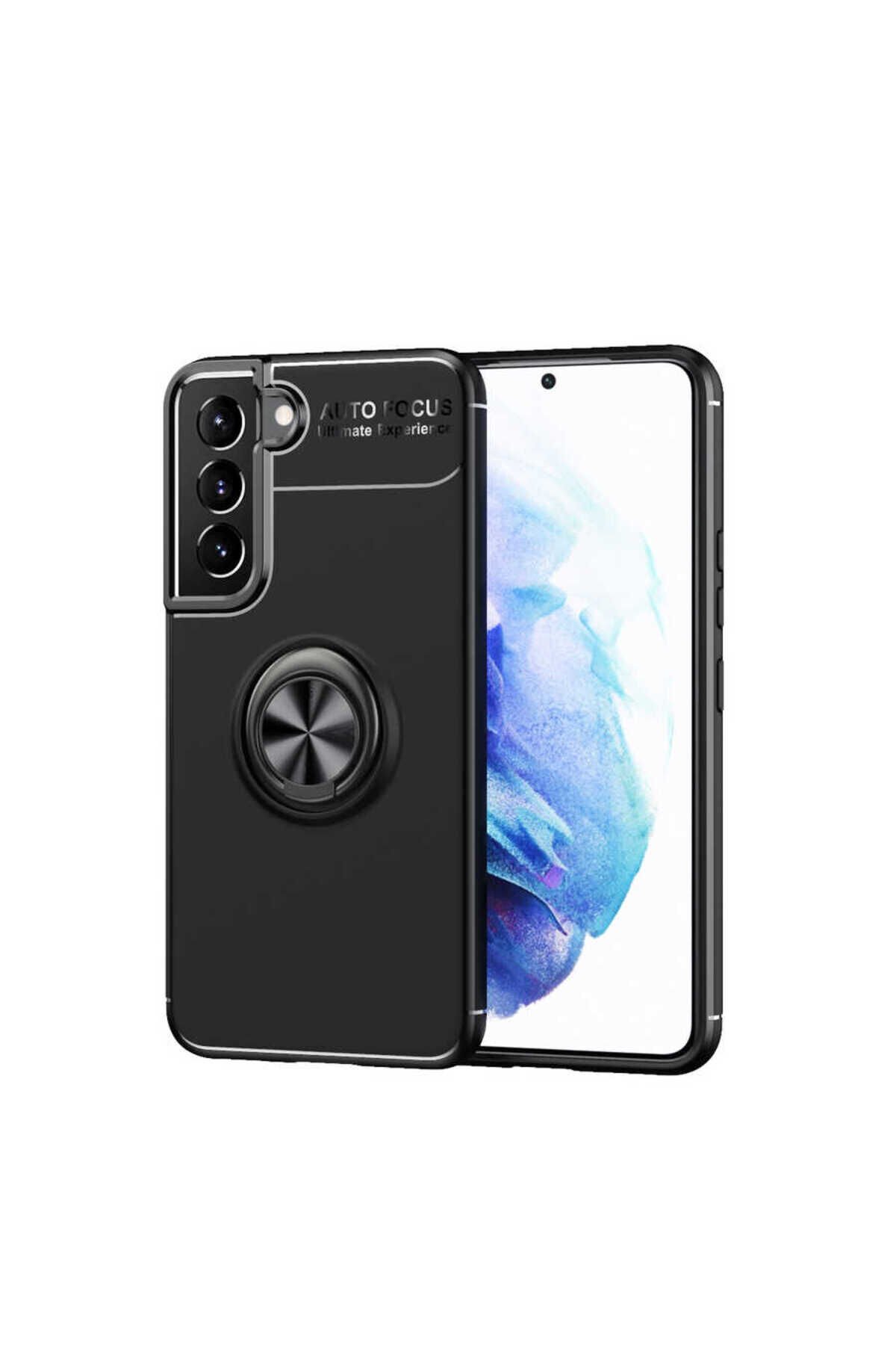 Galaxy S22 Plus Kılıf BSAY Ravel Silikon Kapak - Siyah-Rose Gold Siyah