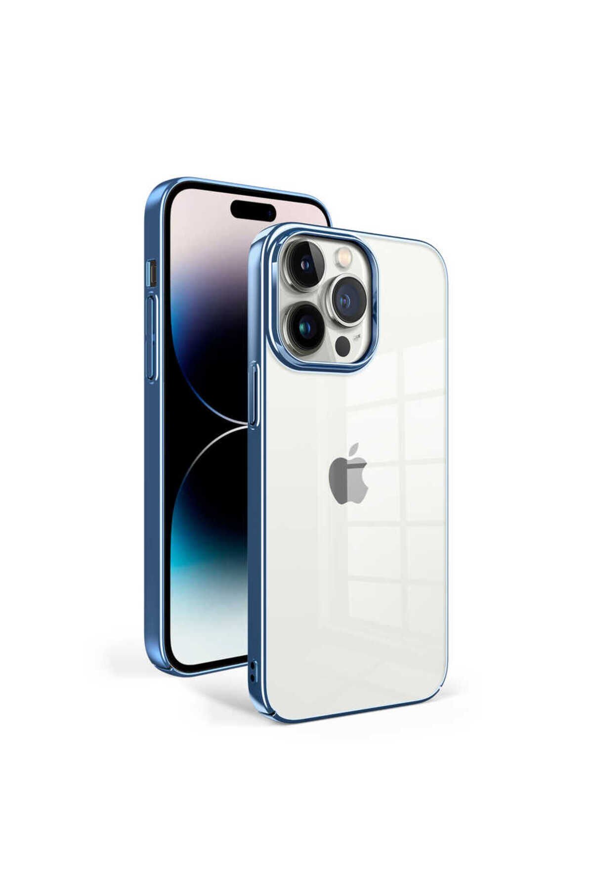 iPhone 14 Pro Uyumlu BSAY Sun Kılıf-Gümüş Mavi Açık