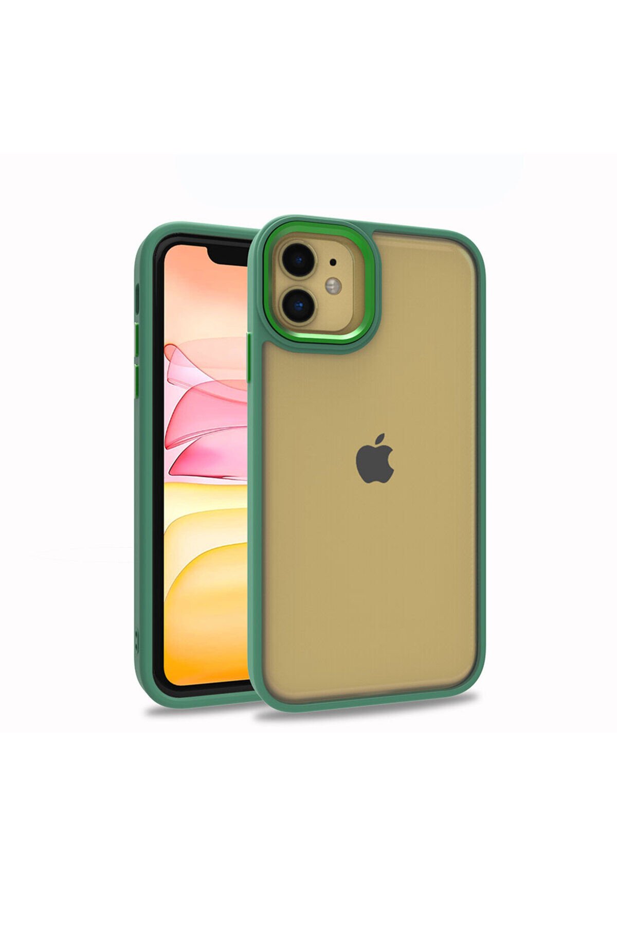 iPhone 11 Uyumlu BSAY Flora Kılıf-Yeşil