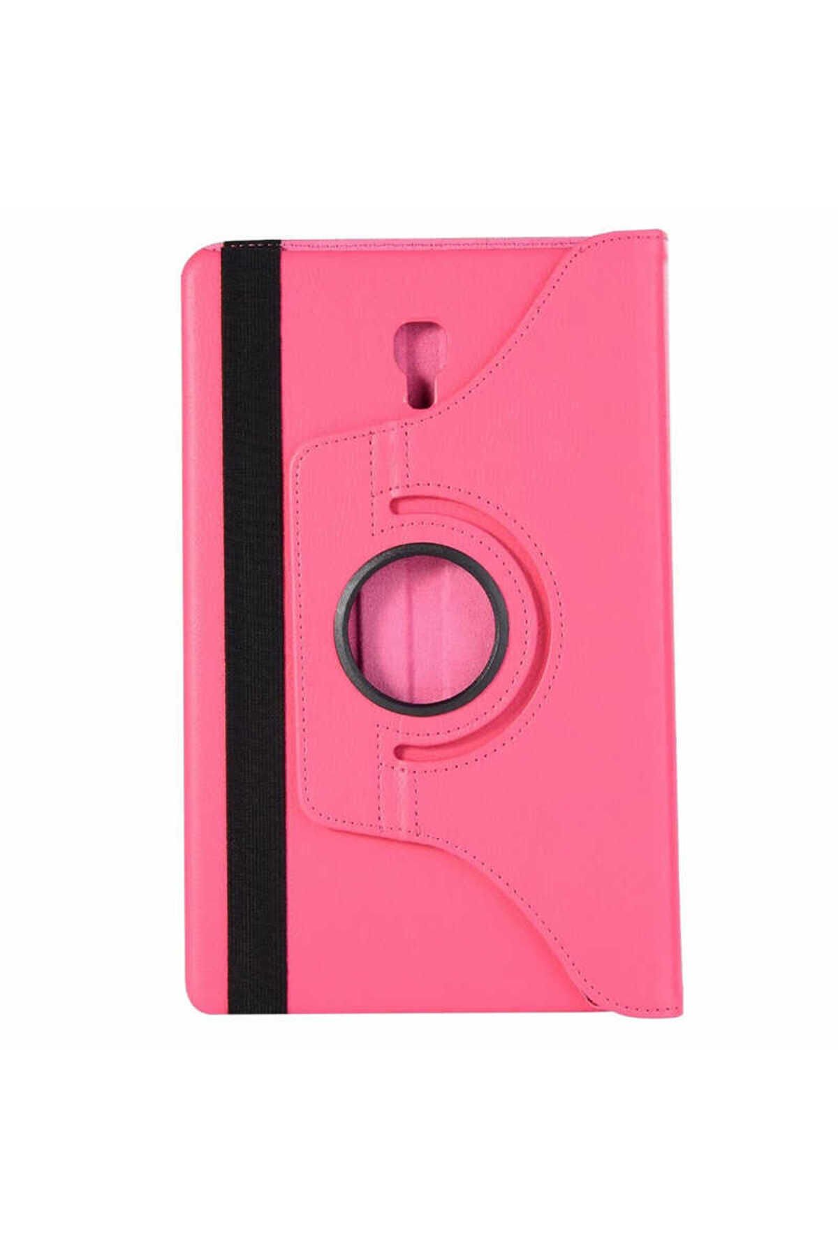 Galaxy Tab A T590 Uyumlu ASMA Dönebilen Standlı Kılıf-Pembe Koyu Pembe Koyu