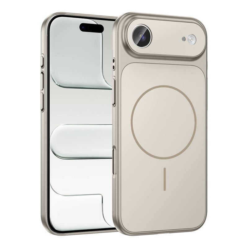 iPhone 17 Air Kılıf Zore M-Safe Şarj Özellikli Kamera Korumalı Formen Kılıf Gri