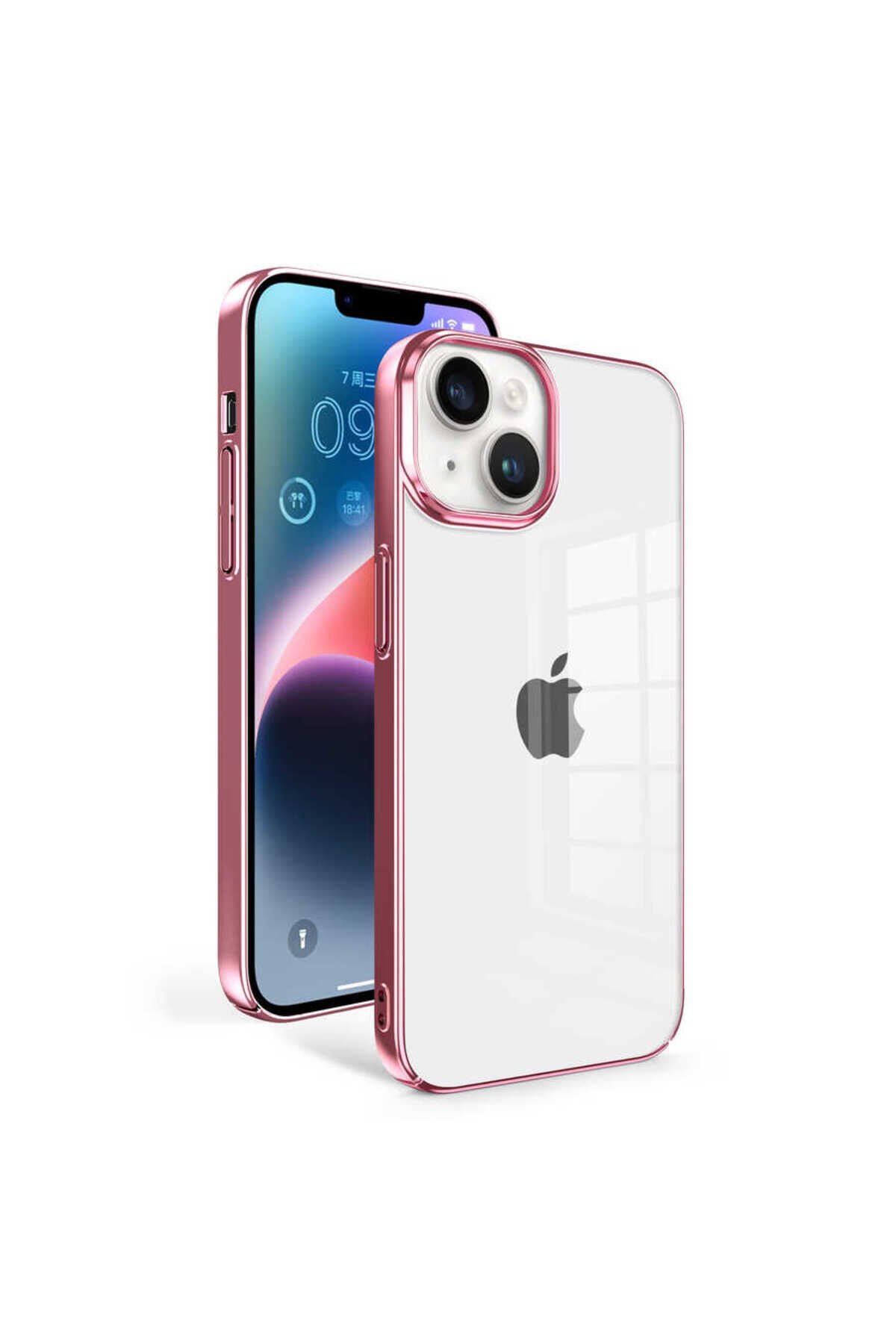 iPhone 14 Plus Uyumlu BSAY Sun Kılıf-Mavi Açık Rose Gold