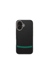 iPhone 16 Plus Kılıf M-safe Şarj Özellikli Karbon Fiber Görünümlü Zore Antina Kapak - Siyah-Gri Mavi