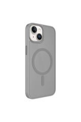 iPhone 14 Kılıf Mat Arka Yüzey Wireless Şarj Özellikli BSAY Flet Magsafe Kapak - Lacivert Lacivert