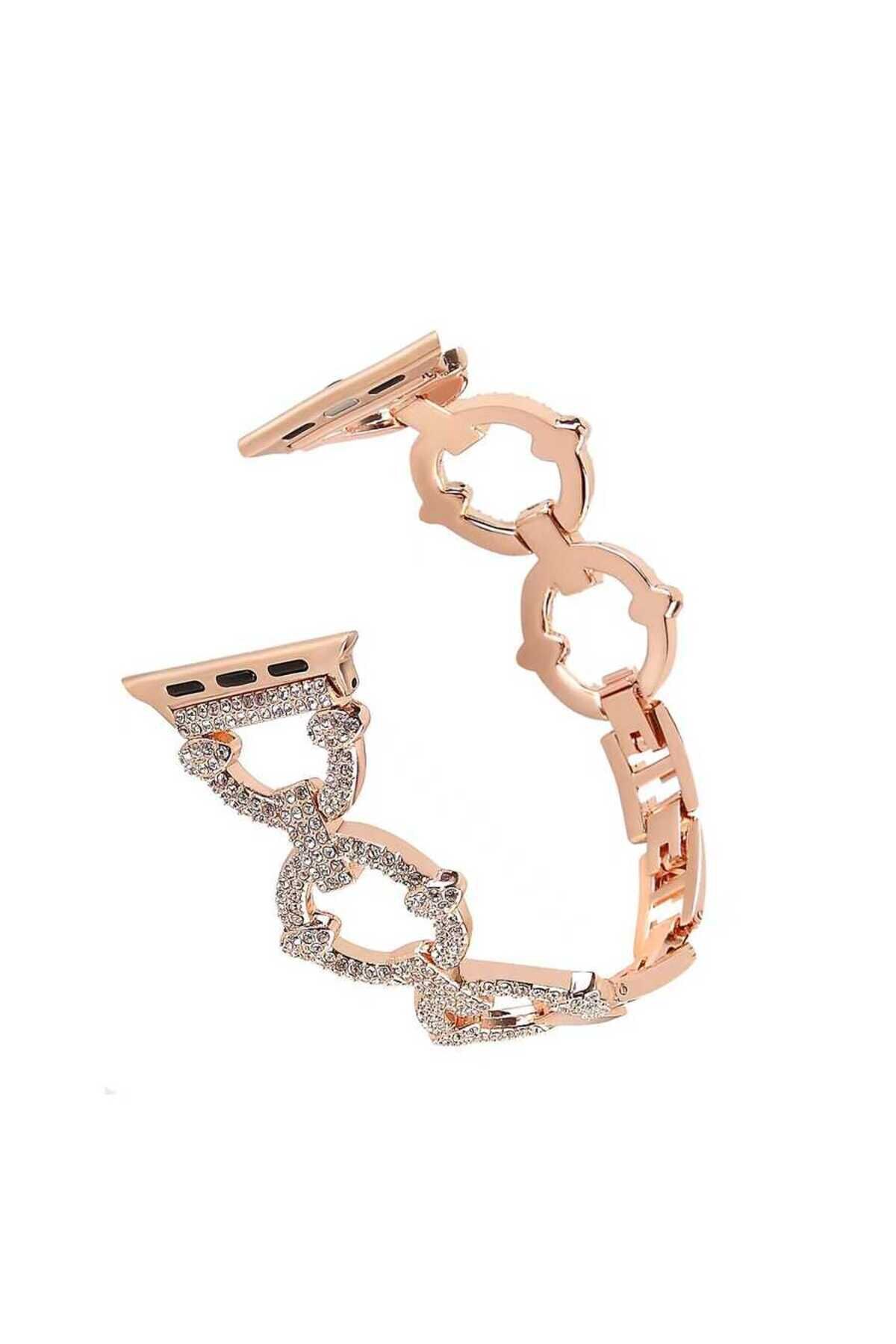 Watch 40mm Uyumlu KRD-57 Metal BSAY Kordon-Rose Gold