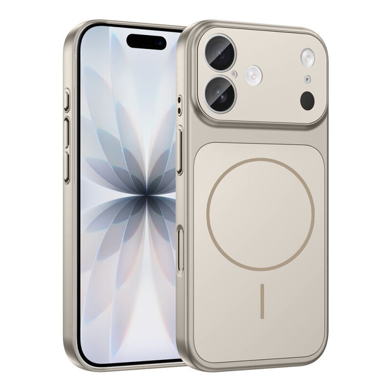 iPhone 17 Kılıf Zore M-Safe Şarj Özellikli Kamera Korumalı Formen Kılıf Gri