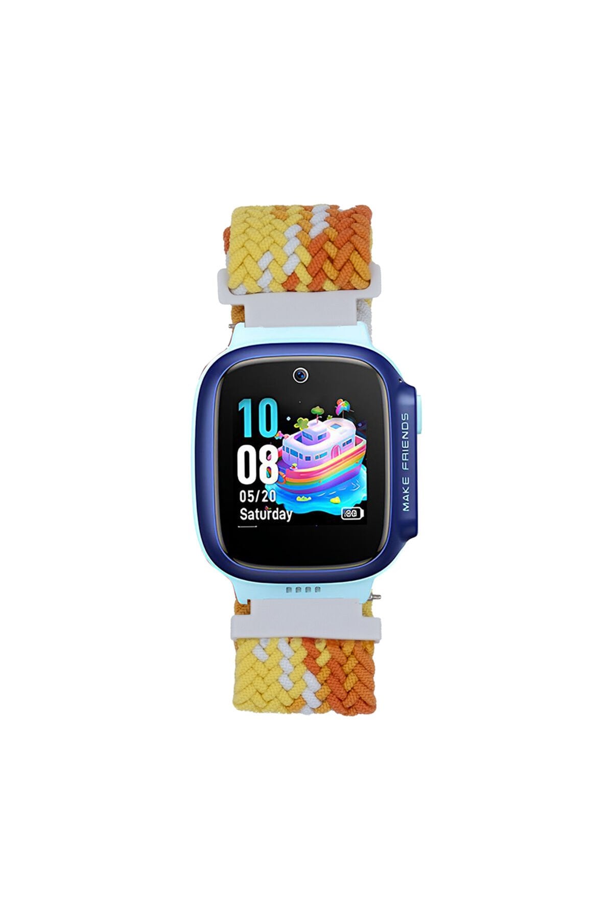 Huawei GT4 41mm TKNC KRD-139 18mm Çocuklara Özel Örgü Kordon - Sarı Sarı