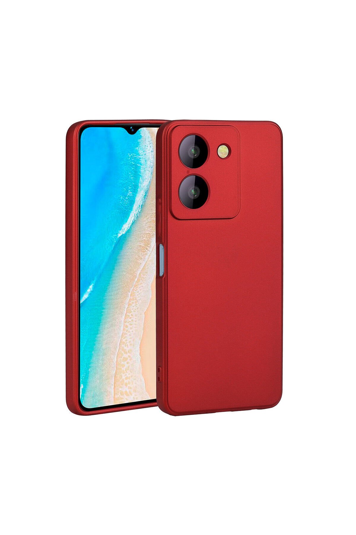 Vivo Y36 4G Kılıf TKNC Premier Silikon Kapak - Kırmızı Kırmızı