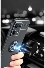 Reno 7 4G Kılıf BSAY Ravel Silikon Kapak - Siyah-Kırmızı Siyah-Kırmızı