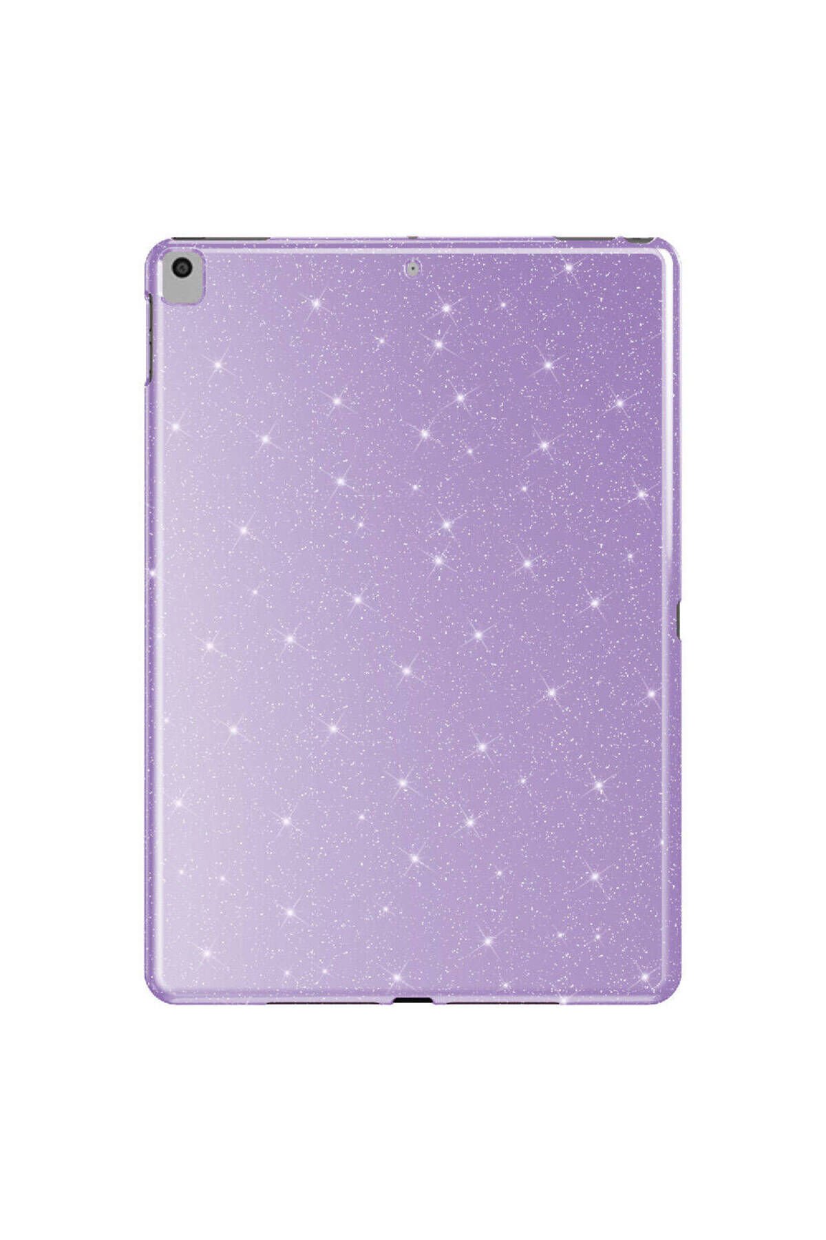 iPad 10.2 2021 (9.Nesil) Simli Parlak Görünümlü Uyumlu EFR Tablet Koton Kılıf-Lila